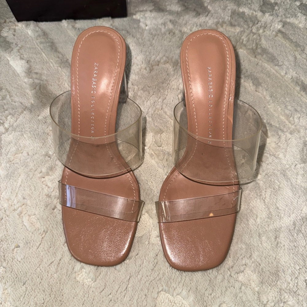 Zara Basic Collection Clear Block Heel - image 3